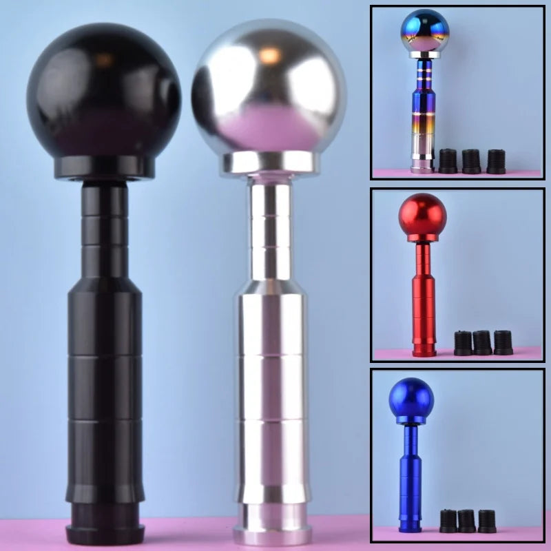 Blue Titanium Style Aluminum Gear Shift Knob and Rod Universal Manual Shifter