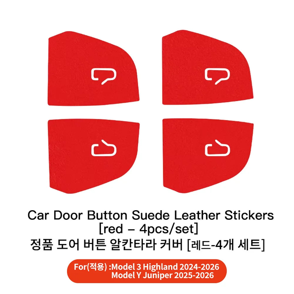 Suede Door Window Switch Button Trim Cover for Tesla Model 3 Highland 2025