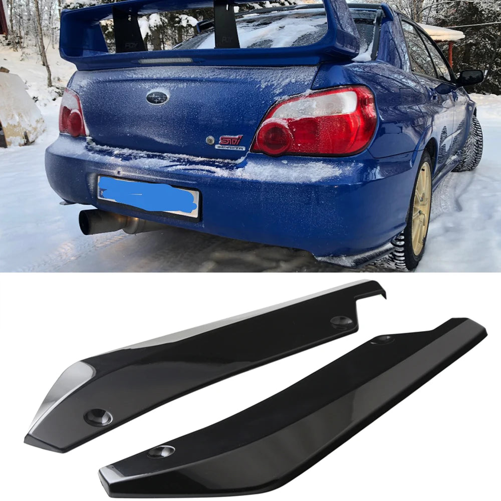 Rear Bumper Splitter Diffuser Canard Side Skirt Lip Protector for Subaru Impreza WRX