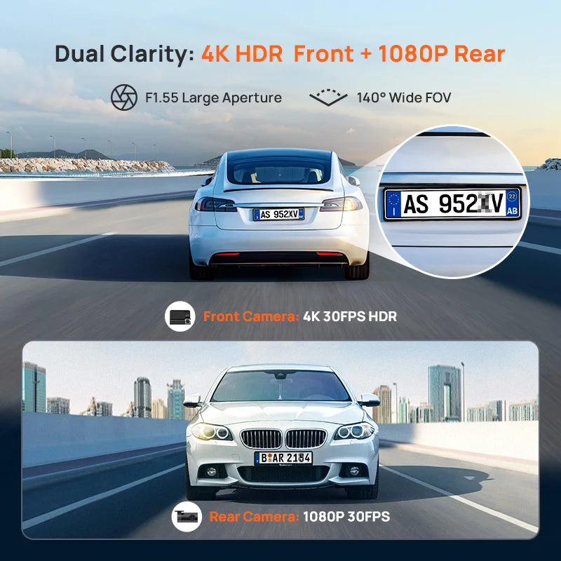 70mai A800SE 4K UHD Dash Cam Wi-Fi 6 Car DVR with GPS ADAS Voice Control
