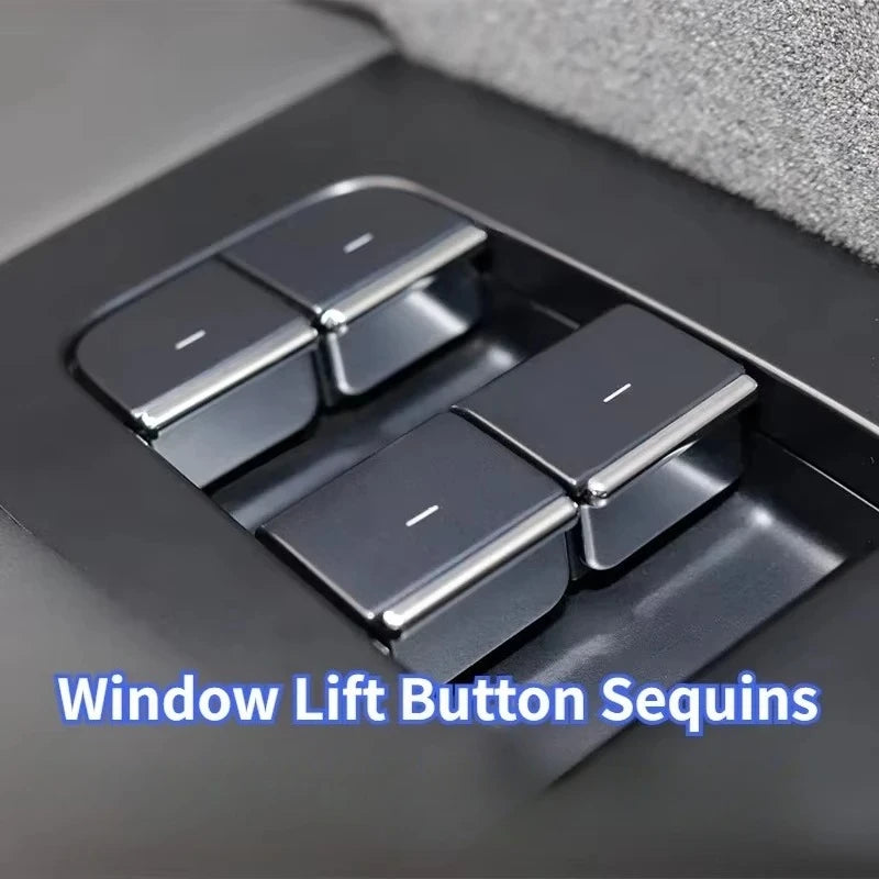 7Pcs Chrome Window Lift Button Covers for Tesla Model 3 Y Juniper ABS Trim