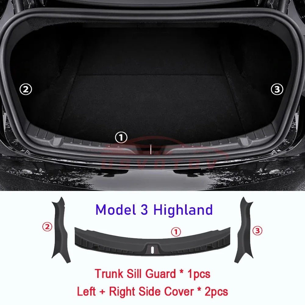 Rear Trunk Sill Protector Anti-Scratch Cargo Threshold for Tesla Model 3 2024–2026