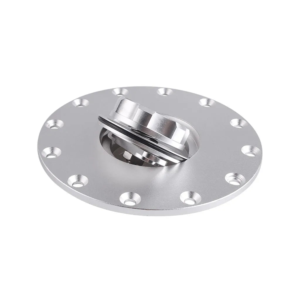 Billet Aluminum Fuel Cell Filler Cap Twist Lock Cover 12-Hole Universal Kit