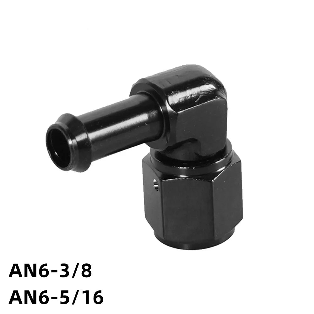 Female AN6 6AN to 5/16" 8mm Hose 90 Degree Swivel Barb Elbow Fitting Adapter