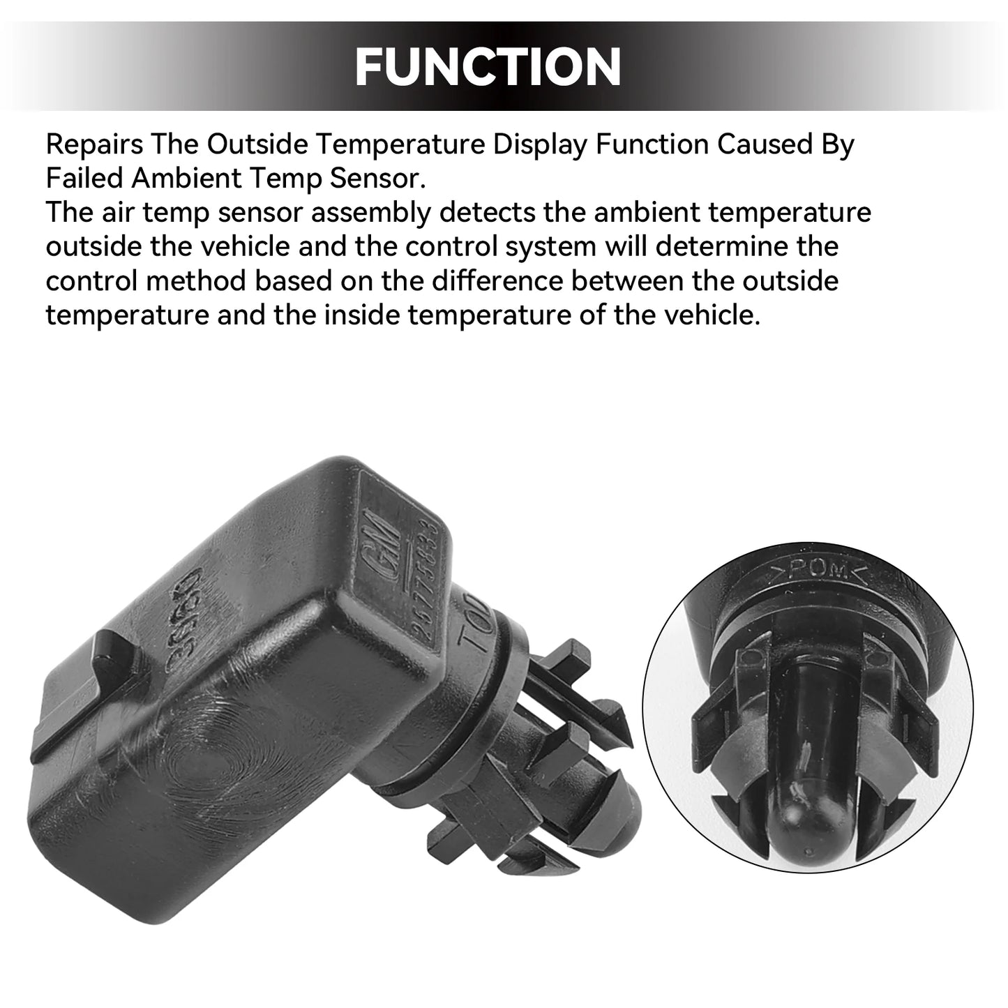Outside Ambient Air Temperature Sensor for Chevrolet, Buick, Cadillac, Opel & Vauxhall