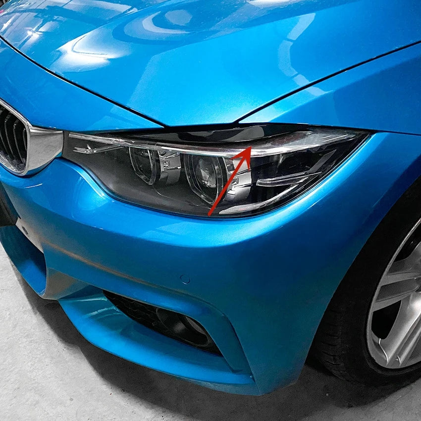 Gloss Black Headlight Eyebrow Eyelid Trim for BMW 4 Series F32 F33 F36 2014–2020