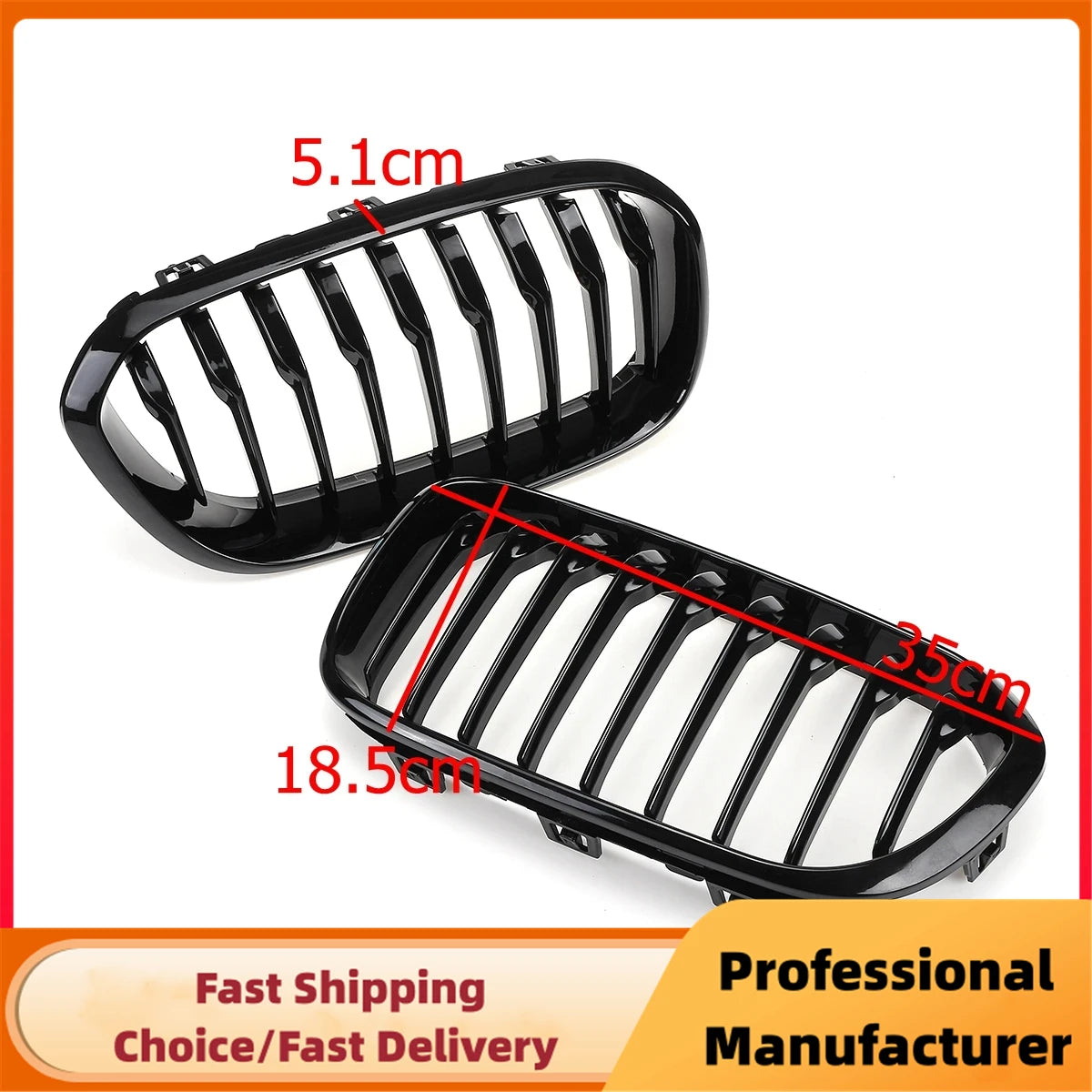 Gloss Black Kidney Grille for BMW 1 Series F20 F21 LCI 2015–2017