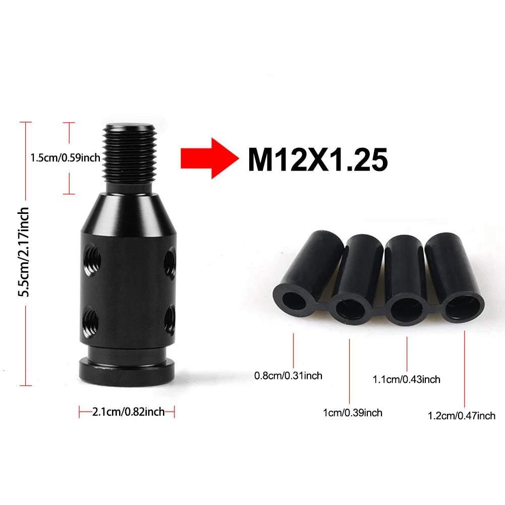 Aluminum Gear Shift Knob Adapter M12x1.25 BMW Mini M10x1.5 Honda Manual