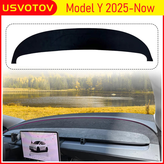 Suede Dashboard Cover Dash Mat for Tesla Model Y Juniper 2025-2026