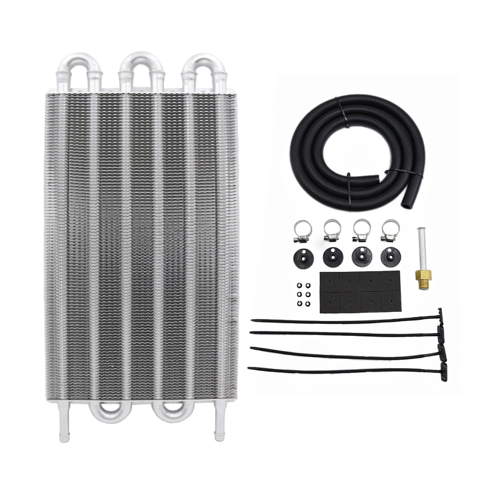 Universal Aluminum Transmission Oil Cooler Kit 4 6 8 Row Auto Manual Radiator
