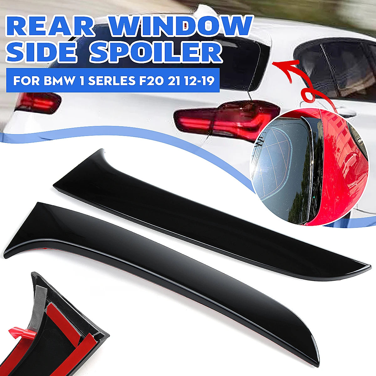 Rear Side Window Canard Spoiler Trim for BMW 1 Series F20 F21 2012–2019
