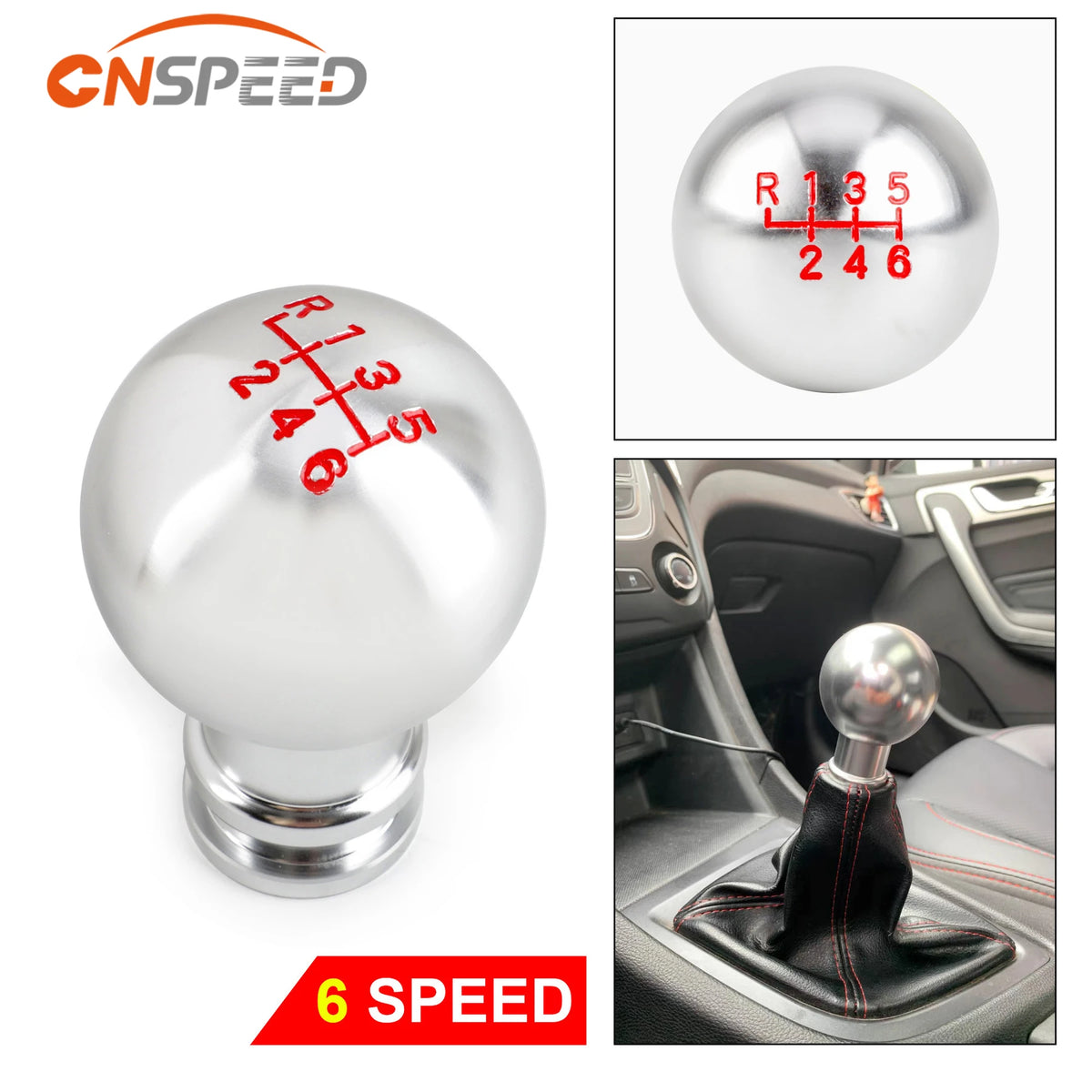 CNSPEED 5 6 10 Speed Aluminum Gear Shift Knob M8 M10 M12 Manual Automatic