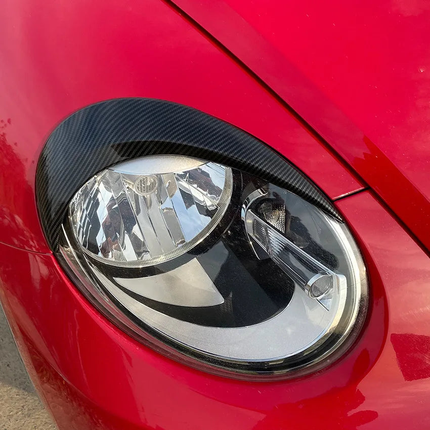 Gloss Black Headlight Eyebrow Eyelid Trim for Volkswagen Beetle 2012–2018