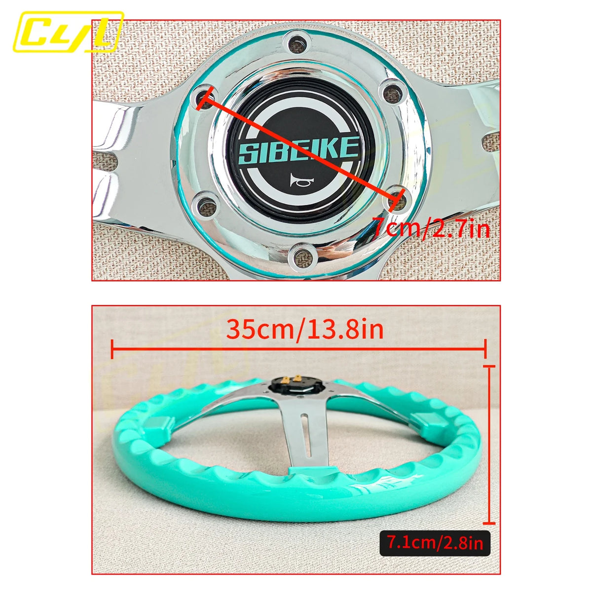 CYL JDM 14" 350mm ABS Deep Dish Racing Drift Steering Wheel Universal Car