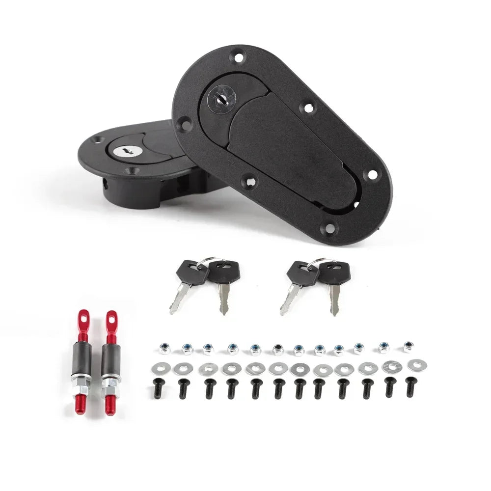 2PCS Universal Black Hood Pin Latch Lock Kit for Racing Cars Engine Bonnet