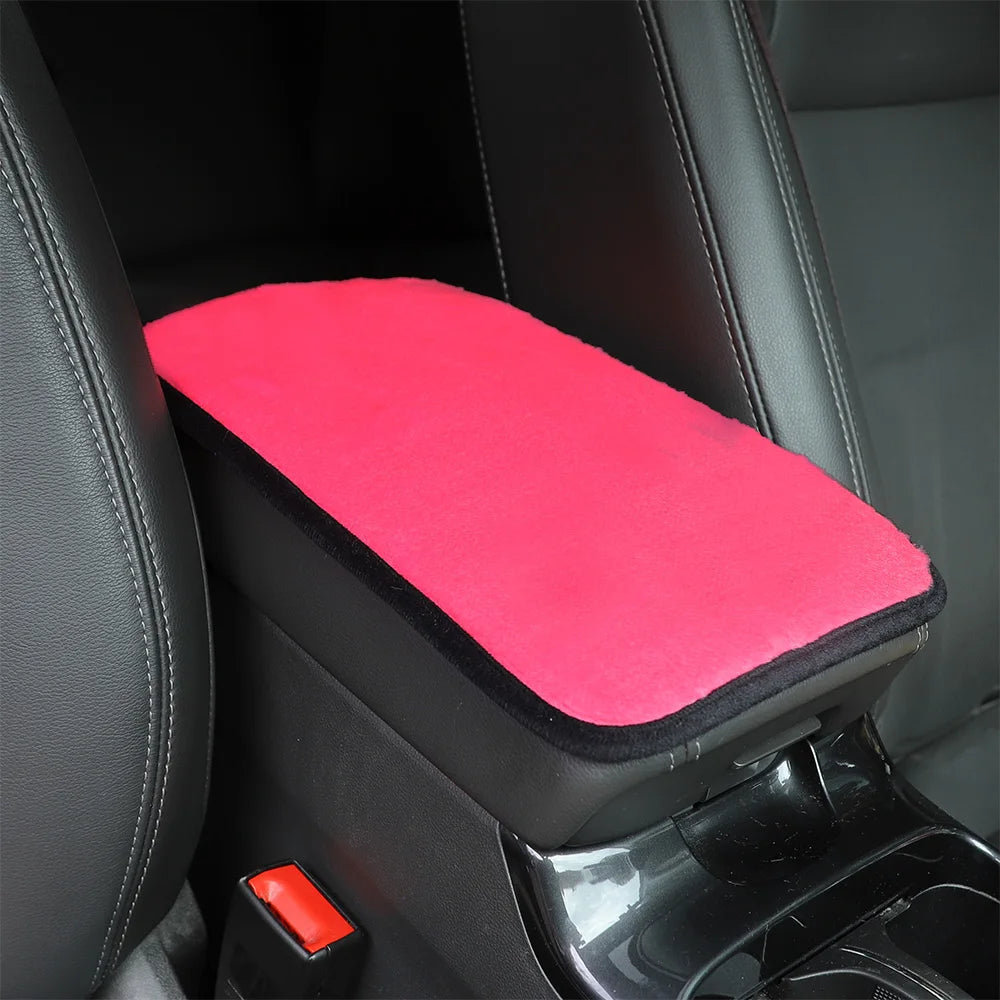 Winter Plush Car Armrest Cushion Soft Center Console Armrest Cover