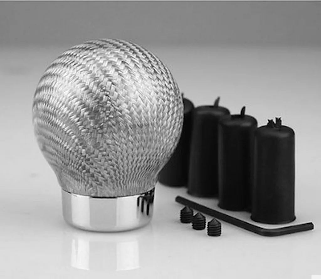 Universal Carbon Fiber Style Round Gear Shift Knob AT MT Car Shifter