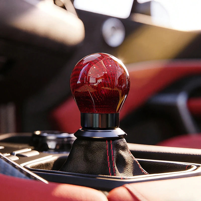 Carbon Fiber Aluminum Alloy Gear Shift Knob Manual Transmission Round Ball