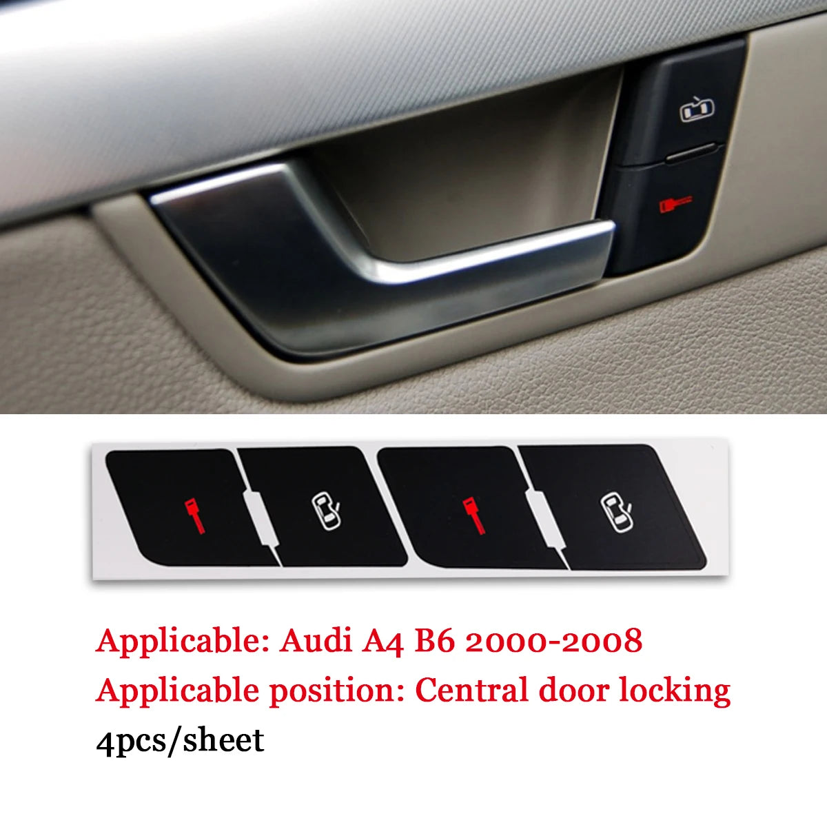 Button Repair Stickers Kit for Audi A4 B6 B7 (2000–2008)