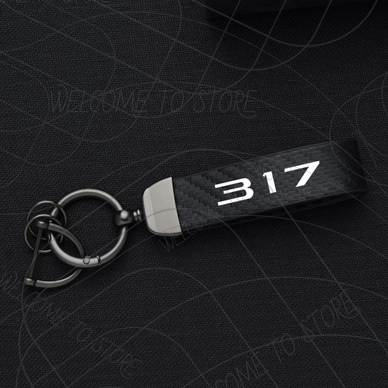 307 317 325 340 Keychain PU Leather Carbon Fiber Zinc Alloy Car Keyring
