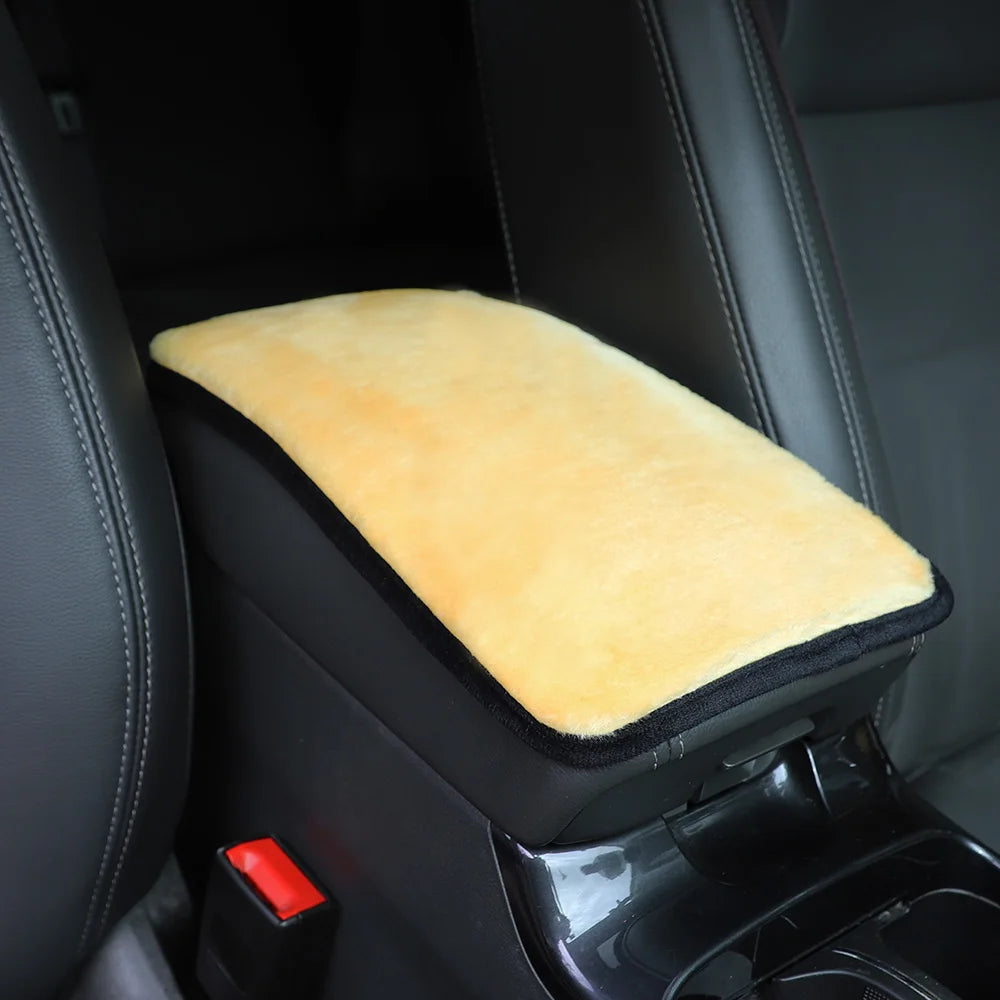 Winter Plush Car Armrest Cushion Soft Center Console Armrest Cover