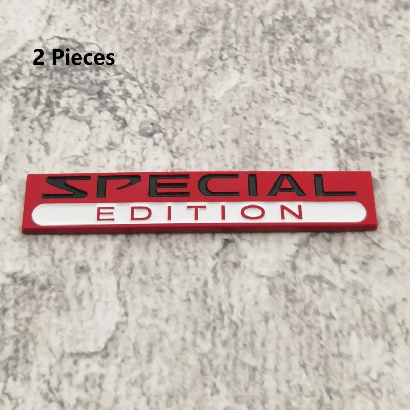 2PCS 3D Zinc Alloy Special Edition Car Fender Badge Emblem Trunk Decal Sticker
