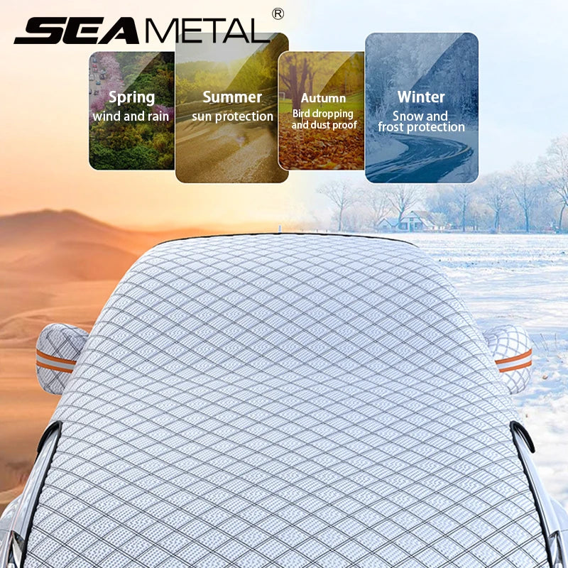 SEAMETAL Car Windshield Snow Sun Shade Waterproof UV Front Window Cover