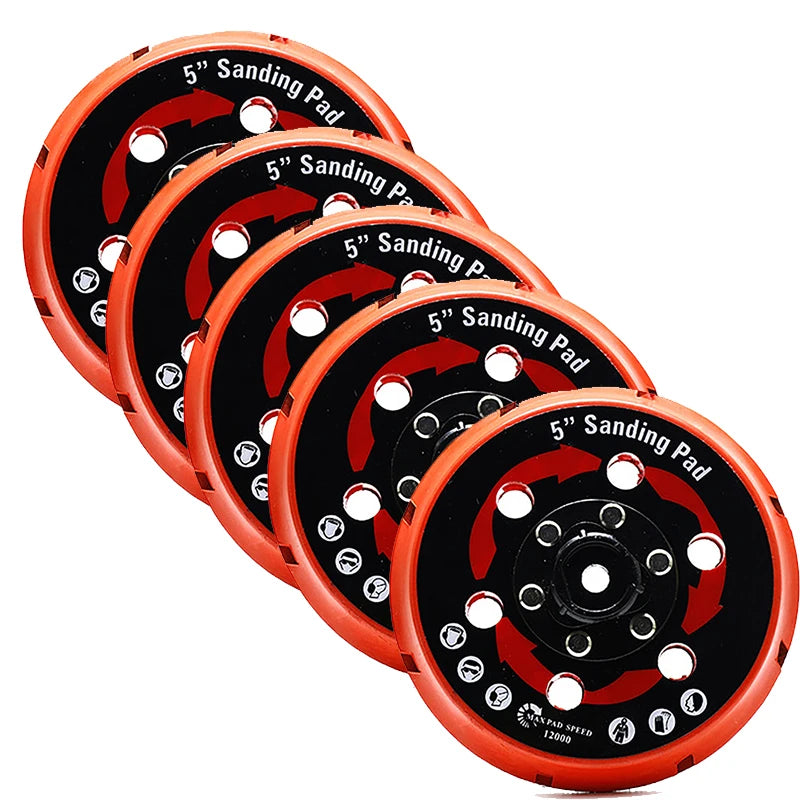 125/150mm 6 Hole DA Polisher Backing Plate Self Adhesive Sanding Pad