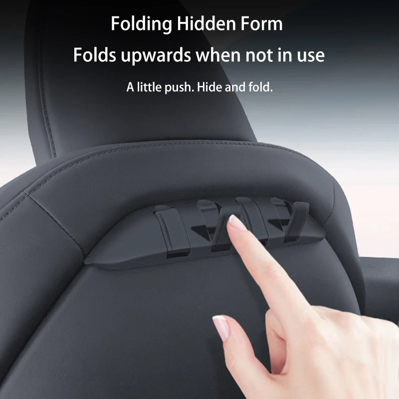 ABS Rear Seat Folding Hidden Hook Organizer for Tesla Model 3 Y 2017-2026
