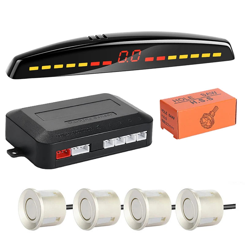 Risingon Car Parktronic LED Parking Sensor Kit Radar Display Backup Monitor