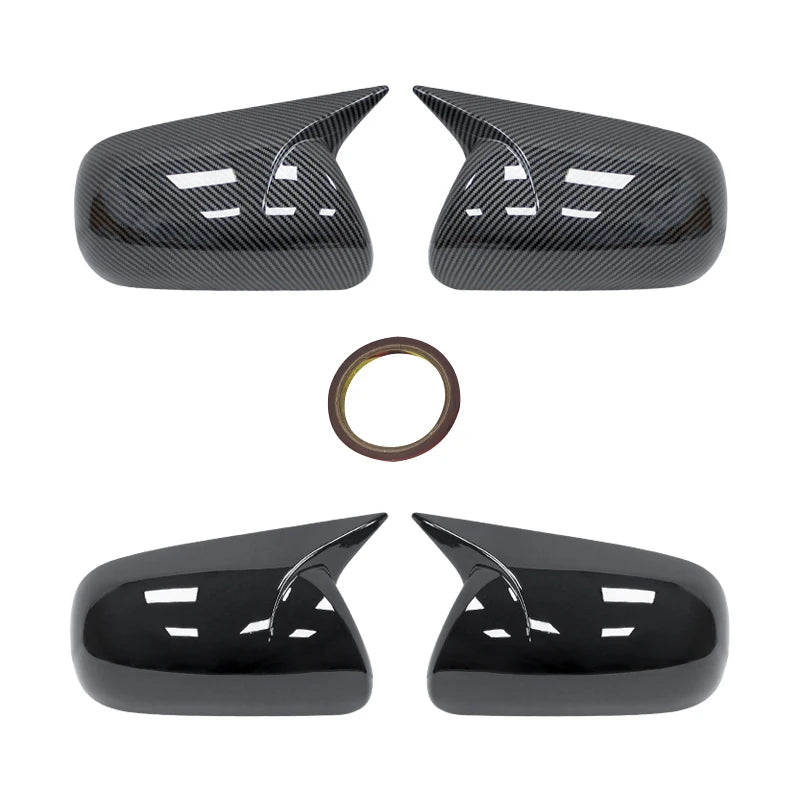 Carbon Fiber Look / Gloss Black Side Mirror Cover Caps for Toyota Corolla 2007–2013
