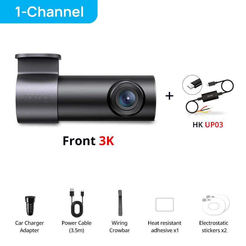 70mai M310 Plus 3K Dash Cam 1620P Car DVR with WDR, Voice Control, 139°