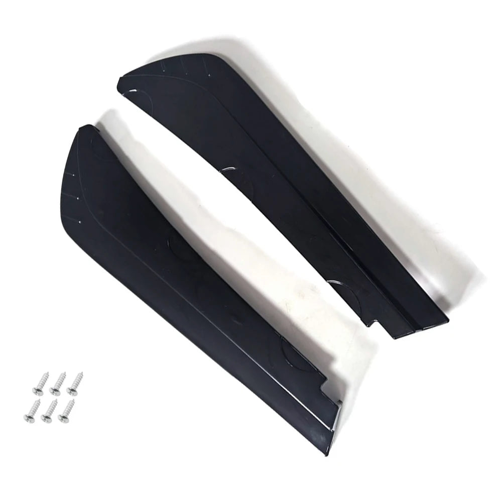 2Pcs Universal Gloss Black Rear Bumper Splitter Canards Side Winglets Protector