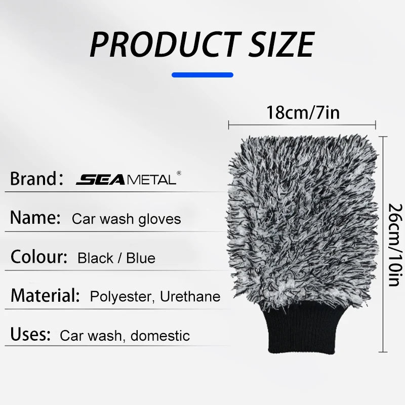 SEAMETAL Microfiber Wheel Brush Plush Rim Tire Cleaner Non Slip Handle