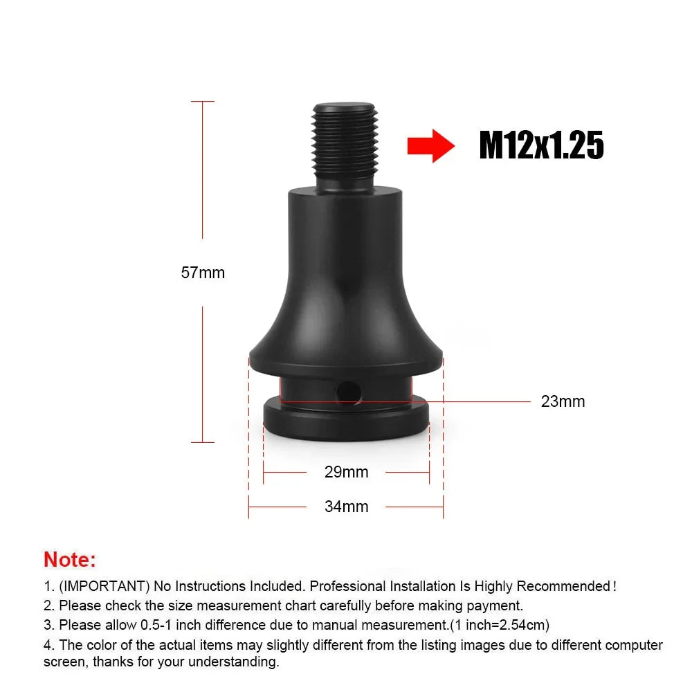 M12x1.25 Aluminum Gear Shift Knob Adapter for Universal Manual Car Shifter