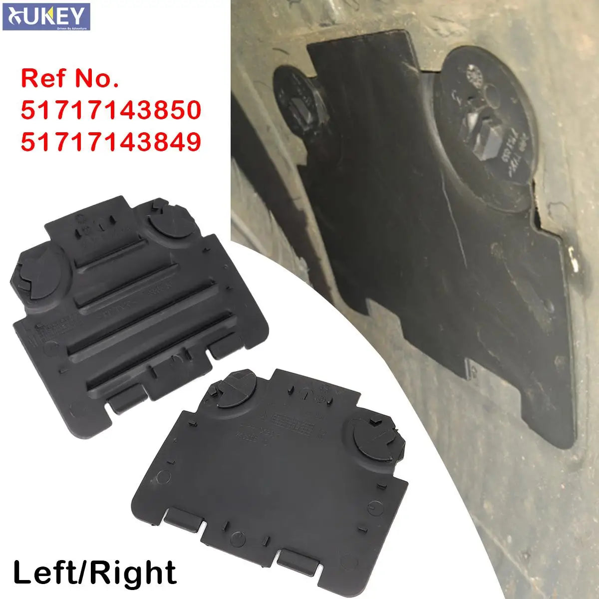 Front Left & Right Wheel Arch Fender Liner Headlight Bulb Access Panel Covers for BMW