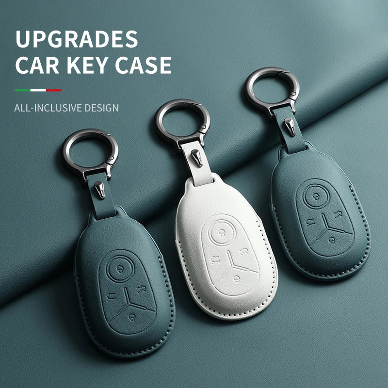Original Color Leather Smart Key Case Cover for Geely Starray Geome Emgrand