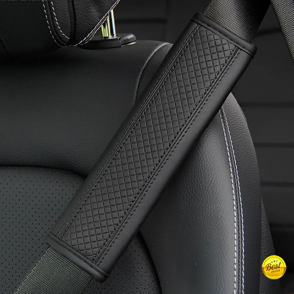 PU Leather Embossed Car Seat Belt Shoulder Pad Cover Safety Belt Protector