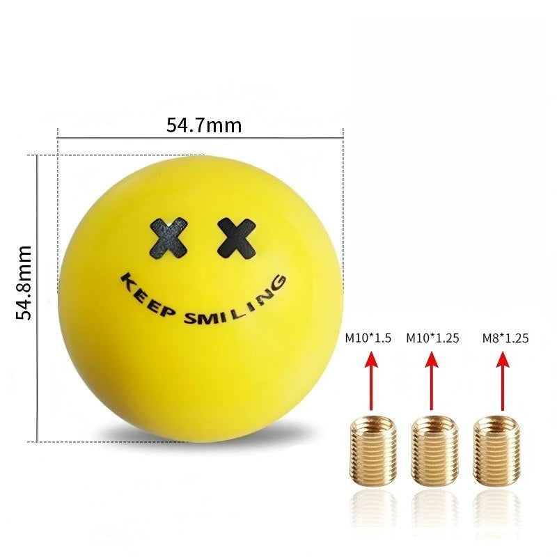 Universal JDM Smile Face Gear Shift Knob Manual Transmission Shifter Yellow Black