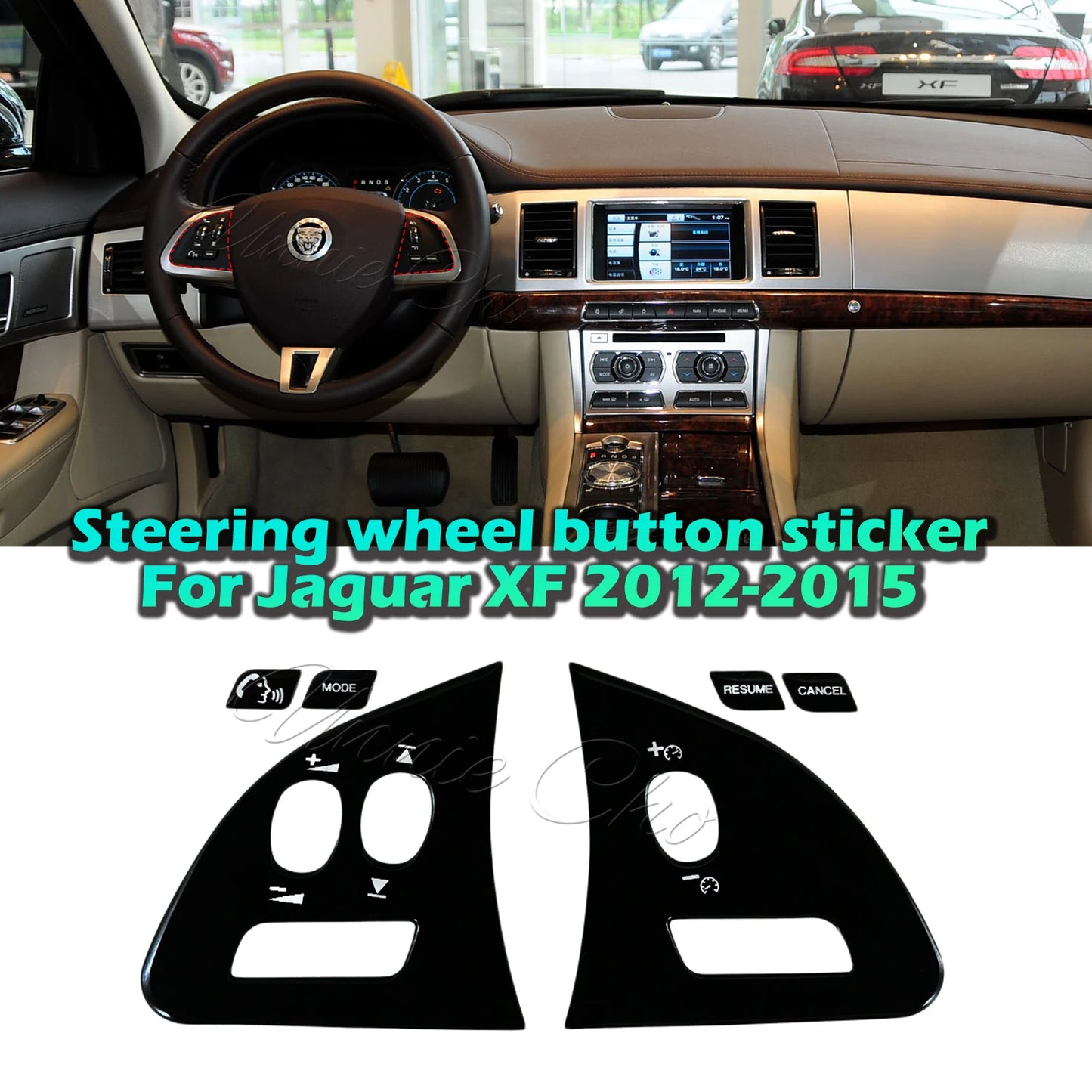 Steering Wheel Button Repair Stickers for Jaguar XF 2014–2015