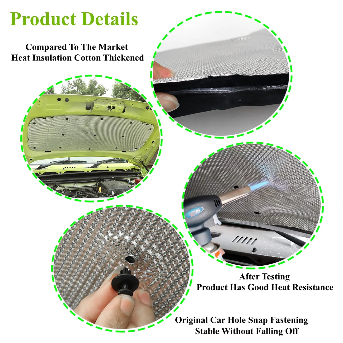 Engine Hood Heat & Sound Insulation Pad for Suzuki Jimny JB64 JB74 2019–2023