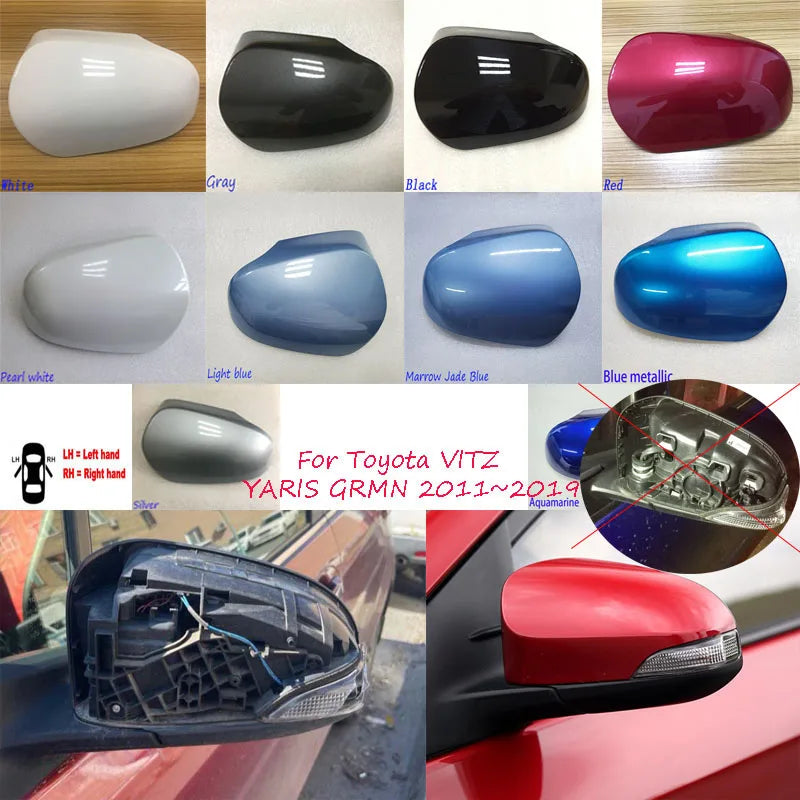 Rearview Mirror Cover Caps Side Mirror Housing Shell for Toyota Vitz 2011–2019