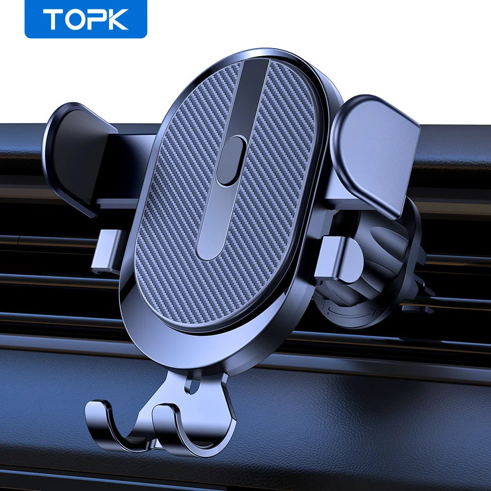 TOPK Car Phone Holder Auto Locking Air Vent Hook Clip Mount iPhone Samsung