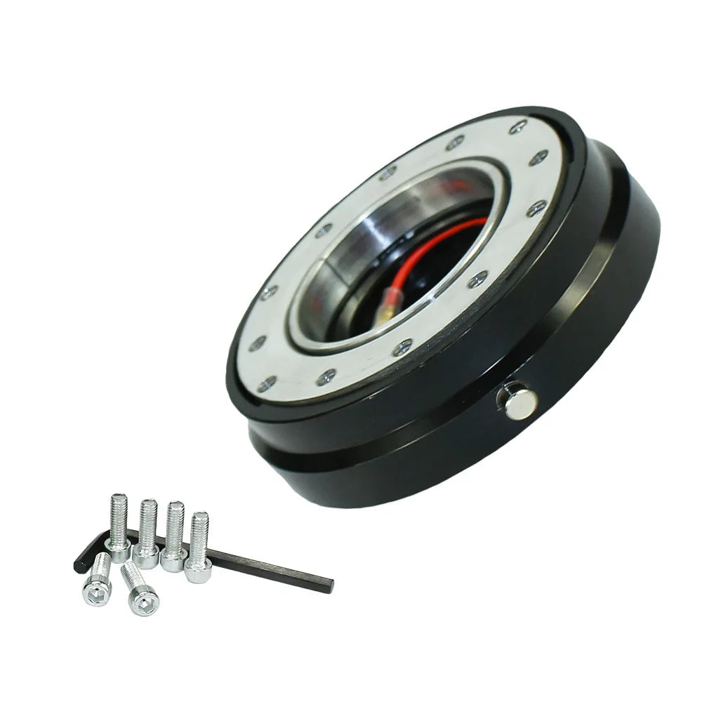 Red 1 Inch Thin 6-Hole Steering Wheel Quick Release Hub Adapter Kit JDM