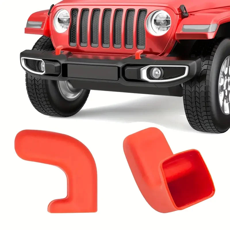 2PCS Bumper Tow Hook Covers for Jeep Wrangler JK JL & Gladiator JT 2007–2022