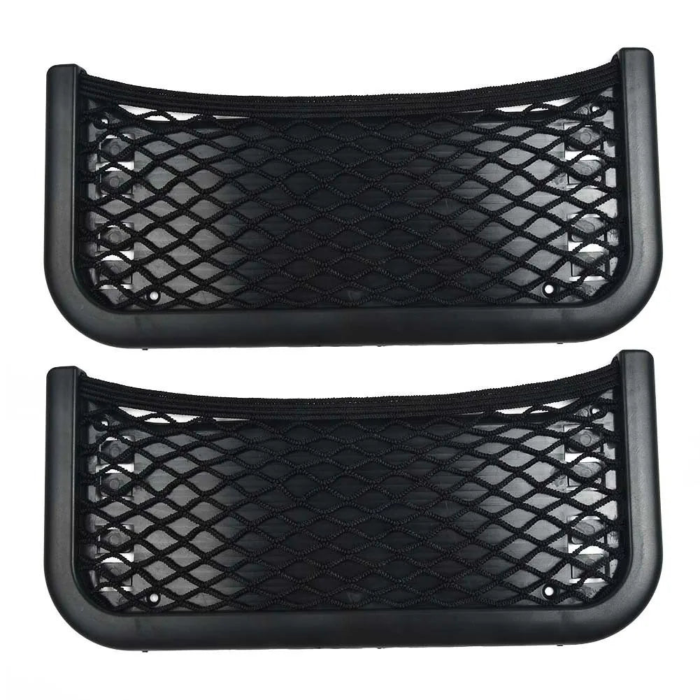 2Pcs Car Organizer Storage Net Pocket Phone Holder ABS 252x120mm