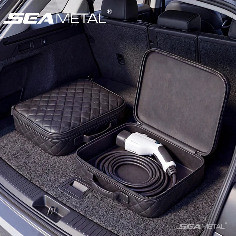 SEAMETAL Car Trunk Organizer Storage Bag Waterproof Shockproof EV Charger Cable Case