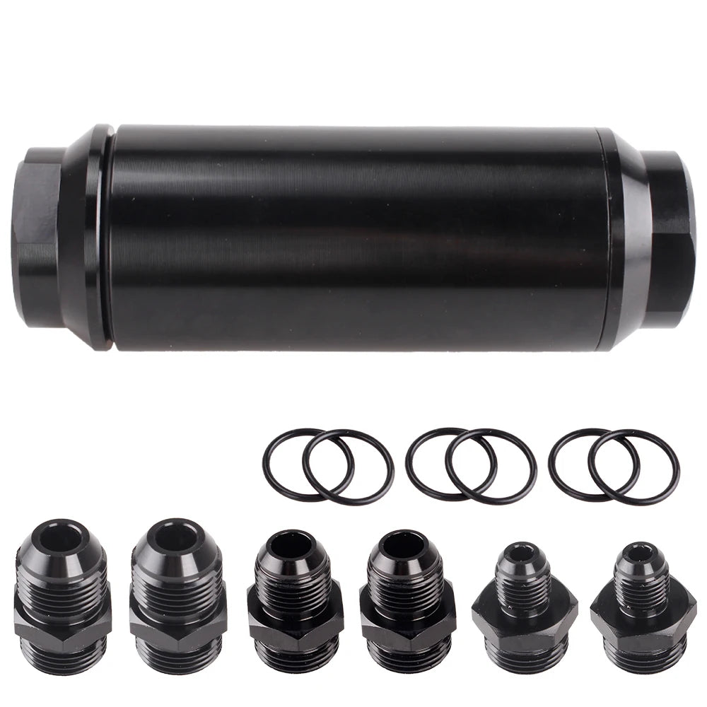 44MM/50MM Racing Inline Fuel Filter Aluminum 60 Micron & 100 Micron