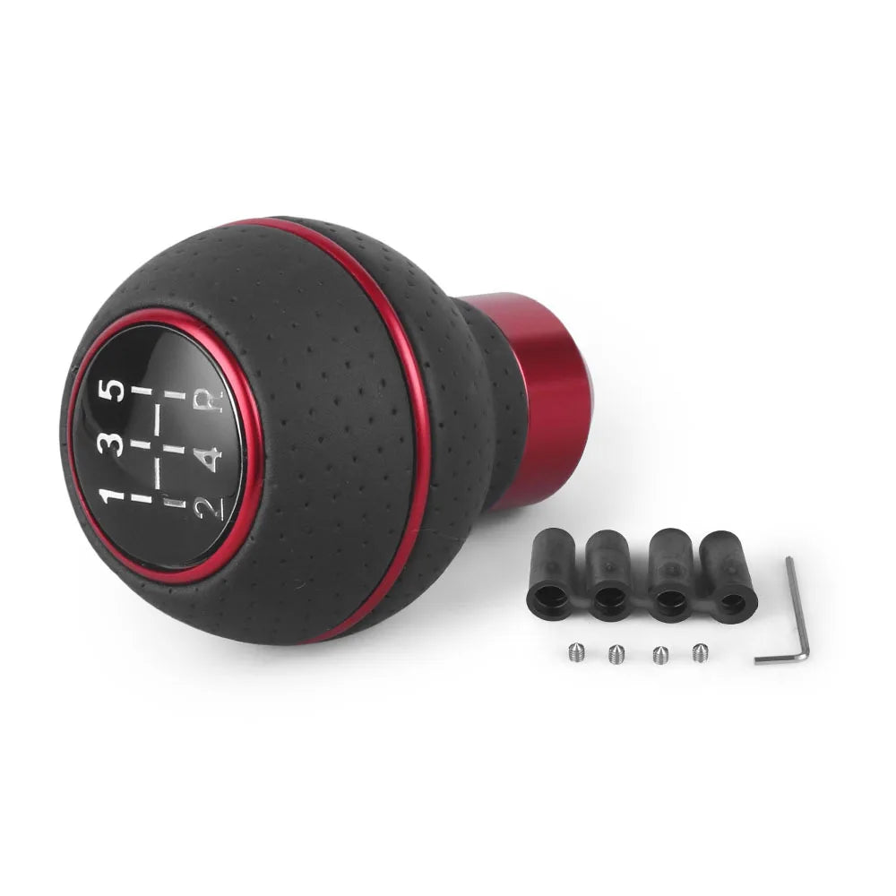 Universal 5-Speed Leather Shift Knob Gear Manual Shifter Car Lever Stick
