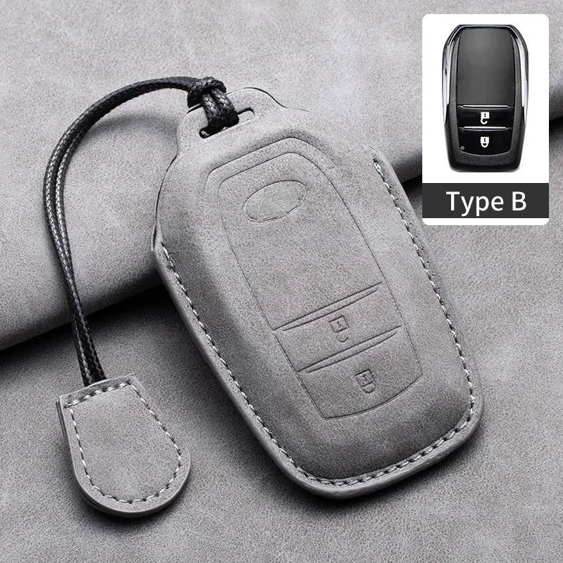 Leather Smart Key Case Cover for Toyota Prius, Camry, Corolla, C-HR, RAV4